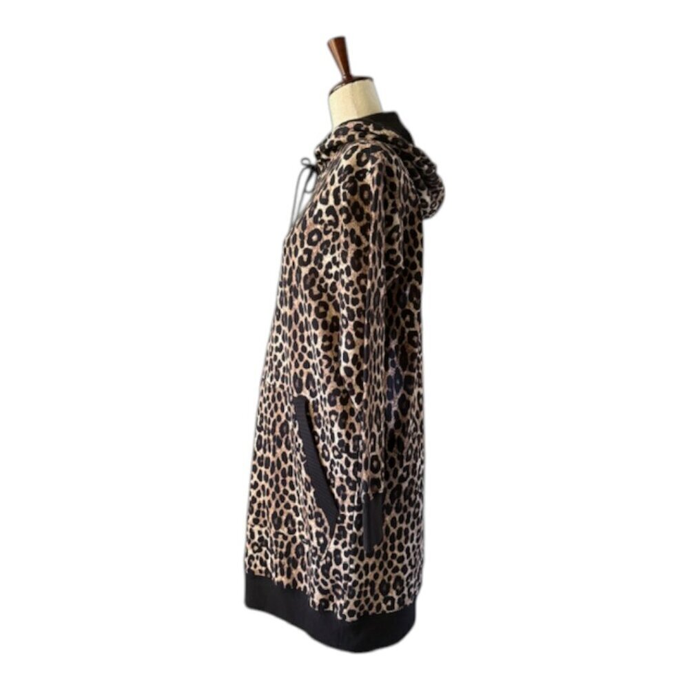 MICHAEL KORS NWT Women's Leopard Print Long Sleeve Cotton Terry Hoodie Dress Sml - Picture 10 of 16